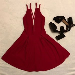 Strappy short red dress!